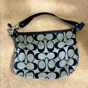 Coach Grey and Black Shoulder Purse